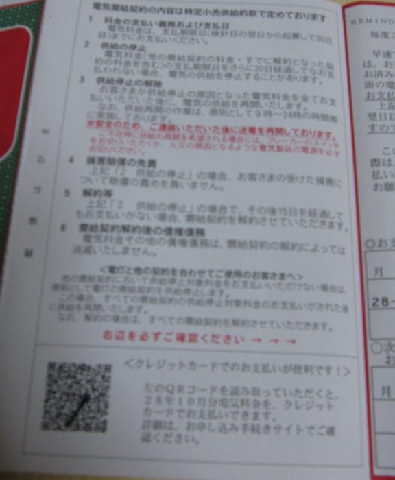 東京電力エナジーパートナー株式会社から電気料金滞納の督促-裏面2