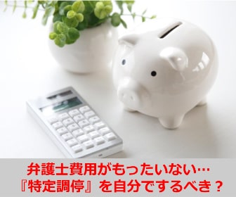 弁護士費用がもったいない…こんな理由で『特定調停』を自分でするべき？